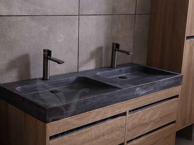 Mawialux badkamermeubel 2-persoons 120cm bruin eiken met hangkast - afbeelding 2 van  25