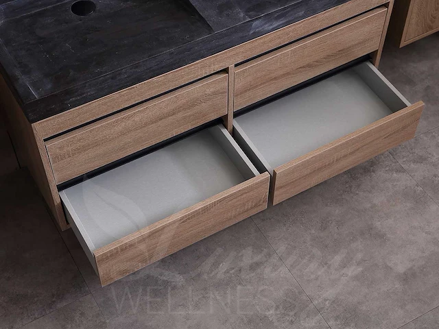 Mawialux badkamermeubel 2-persoons 120cm bruin eiken met hangkast - afbeelding 4 van  25