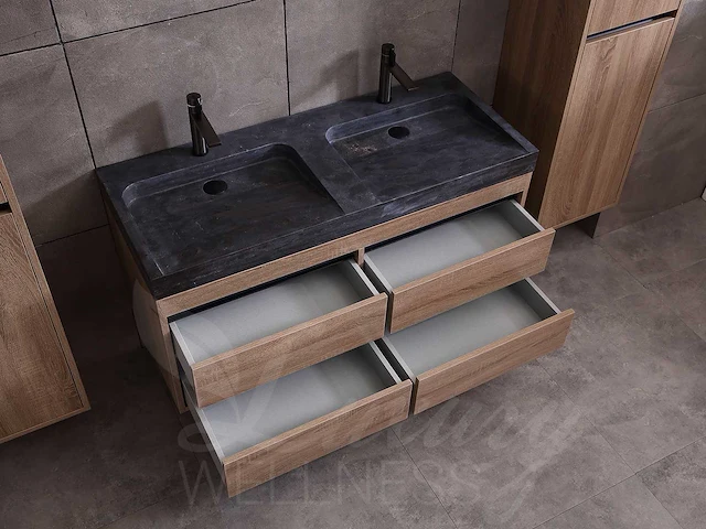 Mawialux badkamermeubel 2-persoons 120cm bruin eiken met hangkast - afbeelding 5 van  25