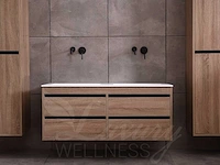 Mawialux badkamermeubel 2-persoons 120cm bruin eiken met hangkast - afbeelding 8 van  25