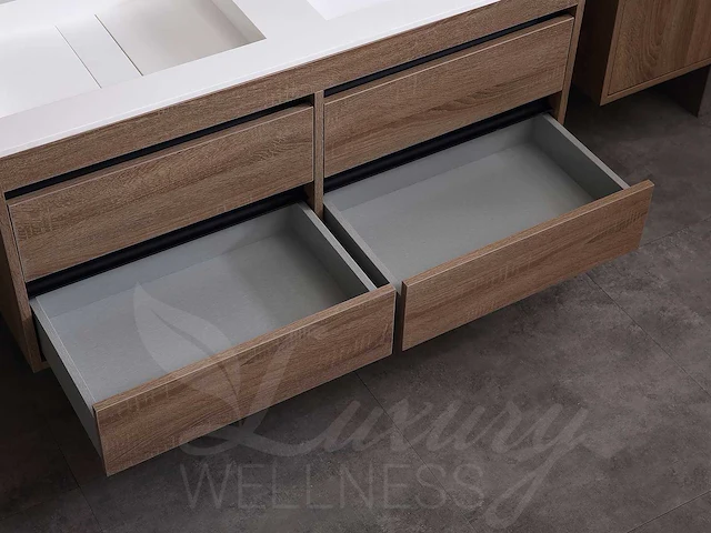 Mawialux badkamermeubel 2-persoons 120cm bruin eiken met hangkast - afbeelding 14 van  25