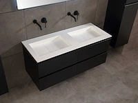 Mawialux badkamermeubel 2-persoons 120cm met hangkast - mat zwart - afbeelding 3 van  70