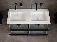 Mawialux badkamermeubel 2-persoons 120cm met hangkast - mat zwart - afbeelding 6 van  70