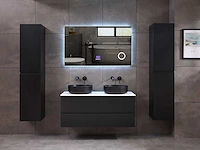 Mawialux badkamermeubel 2-persoons 120cm met hangkast - mat zwart - afbeelding 11 van  70