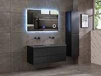 Mawialux badkamermeubel 2-persoons 120cm met hangkast - mat zwart - afbeelding 1 van  70