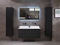 Mawialux badkamermeubel 2-persoons 120cm met hangkast - mat zwart - afbeelding 13 van  70