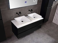 Mawialux badkamermeubel 2-persoons 120cm met hangkast - mat zwart - afbeelding 18 van  70