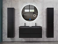 Mawialux badkamermeubel 2-persoons 120cm met hangkast - mat zwart - afbeelding 26 van  70