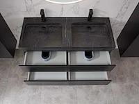 Mawialux badkamermeubel 2-persoons 120cm met hangkast - mat zwart - afbeelding 35 van  70