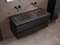 Mawialux badkamermeubel 2-persoons 120cm met hangkast - mat zwart - afbeelding 34 van  70