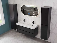 Mawialux badkamermeubel 2-persoons 120cm met hangkast - mat zwart - afbeelding 46 van  70