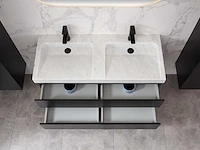 Mawialux badkamermeubel 2-persoons 120cm met hangkast - mat zwart - afbeelding 49 van  70