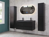 Mawialux badkamermeubel 2-persoons 120cm met hangkast - mat zwart - afbeelding 52 van  70