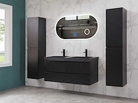 Mawialux badkamermeubel 2-persoons 120cm met hangkast - mat zwart - afbeelding 53 van  70