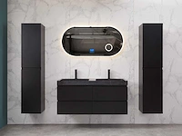 Mawialux badkamermeubel 2-persoons 120cm met hangkast - mat zwart - afbeelding 55 van  70