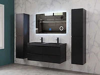 Mawialux badkamermeubel 2-persoons 120cm met hangkast - mat zwart - afbeelding 59 van  70