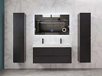 Mawialux badkamermeubel 2-persoons 120cm met hangkast - mat zwart - afbeelding 61 van  70