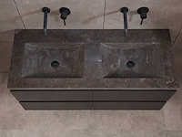 Mawialux badkamermeubel 2-persoons 120cm met hangkast - mat zwart - afbeelding 67 van  70