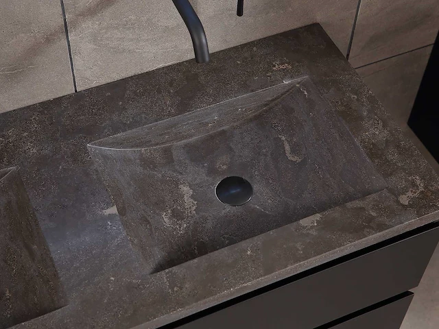 Mawialux badkamermeubel 2-persoons 120cm met hangkast - mat zwart - afbeelding 69 van  70