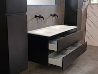 Mawialux badkamermeubel 2-persoons 120cm met hangkast - mat zwart - afbeelding 5 van  70