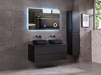 Mawialux badkamermeubel 2-persoons 120cm met hangkast - mat zwart - afbeelding 8 van  70