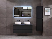 Mawialux badkamermeubel 2-persoons 120cm met hangkast - mat zwart - afbeelding 9 van  70