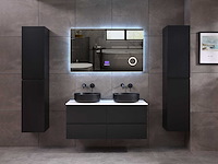 Mawialux badkamermeubel 2-persoons 120cm met hangkast - mat zwart - afbeelding 11 van  70