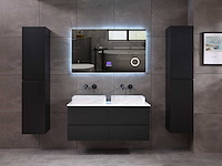 Mawialux badkamermeubel 2-persoons 120cm met hangkast - mat zwart - afbeelding 13 van  70