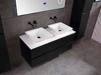 Mawialux badkamermeubel 2-persoons 120cm met hangkast - mat zwart - afbeelding 18 van  70