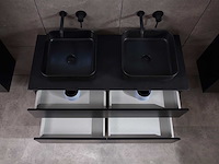 Mawialux badkamermeubel 2-persoons 120cm met hangkast - mat zwart - afbeelding 24 van  70