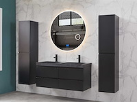 Mawialux badkamermeubel 2-persoons 120cm met hangkast - mat zwart - afbeelding 28 van  70