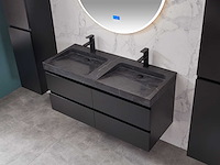 Mawialux badkamermeubel 2-persoons 120cm met hangkast - mat zwart - afbeelding 31 van  70