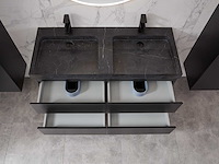 Mawialux badkamermeubel 2-persoons 120cm met hangkast - mat zwart - afbeelding 35 van  70