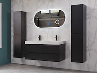 Mawialux badkamermeubel 2-persoons 120cm met hangkast - mat zwart - afbeelding 42 van  70