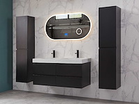 Mawialux badkamermeubel 2-persoons 120cm met hangkast - mat zwart - afbeelding 44 van  70