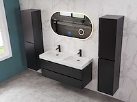 Mawialux badkamermeubel 2-persoons 120cm met hangkast - mat zwart - afbeelding 46 van  70