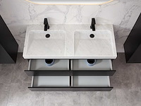 Mawialux badkamermeubel 2-persoons 120cm met hangkast - mat zwart - afbeelding 49 van  70