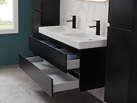 Mawialux badkamermeubel 2-persoons 120cm met hangkast - mat zwart - afbeelding 51 van  70