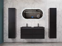 Mawialux badkamermeubel 2-persoons 120cm met hangkast - mat zwart - afbeelding 54 van  70