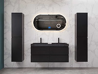 Mawialux badkamermeubel 2-persoons 120cm met hangkast - mat zwart - afbeelding 55 van  70