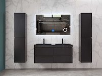 Mawialux badkamermeubel 2-persoons 120cm met hangkast - mat zwart - afbeelding 57 van  70