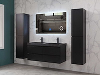 Mawialux badkamermeubel 2-persoons 120cm met hangkast - mat zwart - afbeelding 59 van  70