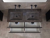 Mawialux badkamermeubel 2-persoons 120cm met hangkast - mat zwart - afbeelding 56 van  70