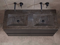 Mawialux badkamermeubel 2-persoons 120cm met hangkast - mat zwart - afbeelding 67 van  70