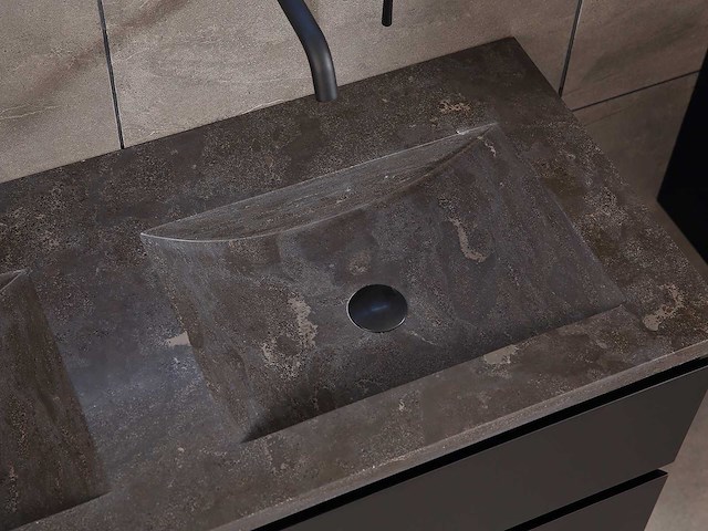 Mawialux badkamermeubel 2-persoons 120cm met hangkast - mat zwart - afbeelding 69 van  70