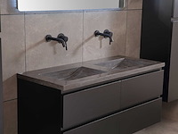 Mawialux badkamermeubel 2-persoons 120cm met hangkast - mat zwart - afbeelding 70 van  70