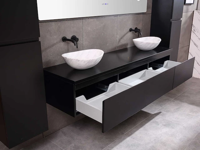 Mawialux badkamermeubel mat zwart 150/180cm breedte keuze - afbeelding 9 van  41