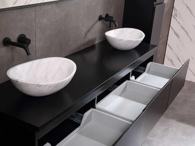 Mawialux badkamermeubel mat zwart 150/180cm breedte keuze - afbeelding 13 van  41