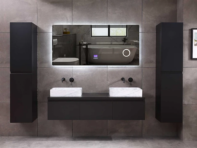 Mawialux badkamermeubel mat zwart 150/180cm breedte keuze - afbeelding 37 van  41