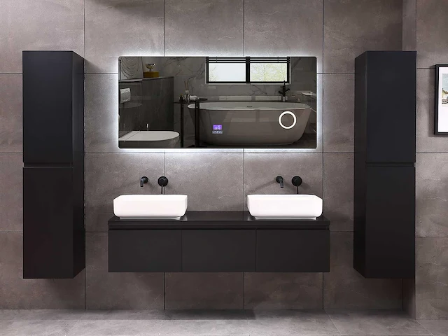 Mawialux badkamermeubel mat zwart 150/180cm breedte keuze - afbeelding 38 van  41